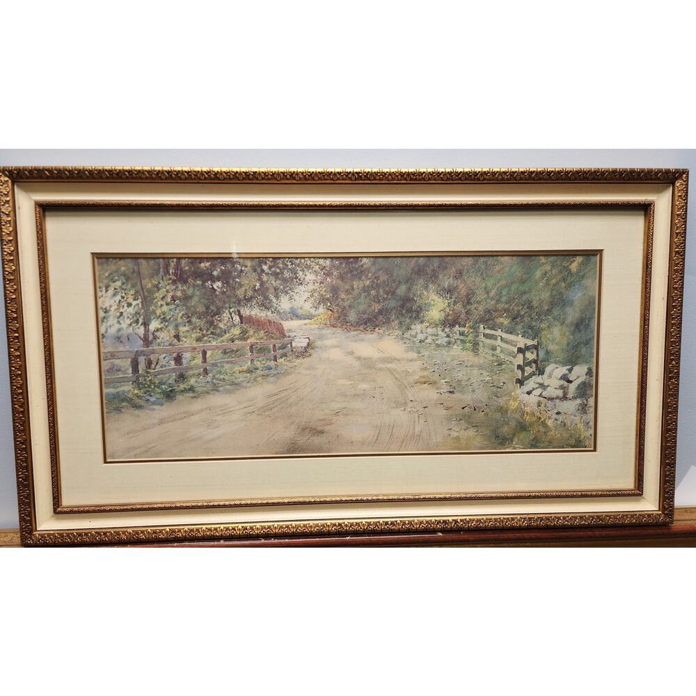 Paul Sawyier “Louisville Pike” Lithograph Framed w/ Double Mat, VTG